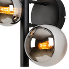 NL9045/CH9 Prague 3 Light Wall Light Satin Black Chrome Plated