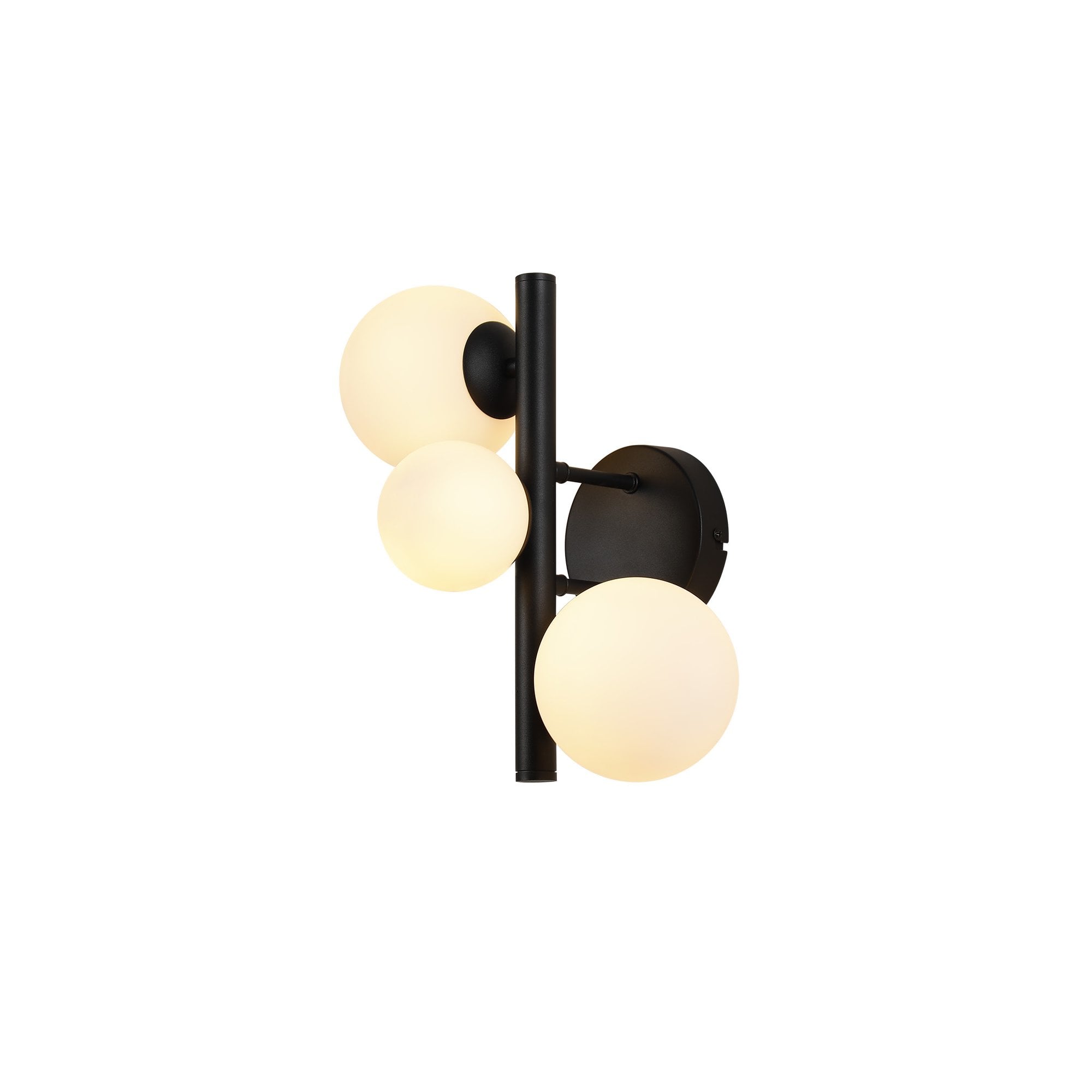 NL9045/OP9 Prague 3 Light Wall Light Satin Black Opal