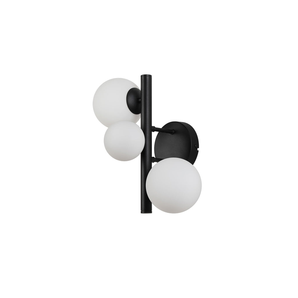 NL9045/OP9 Prague 3 Light Wall Light Satin Black Opal