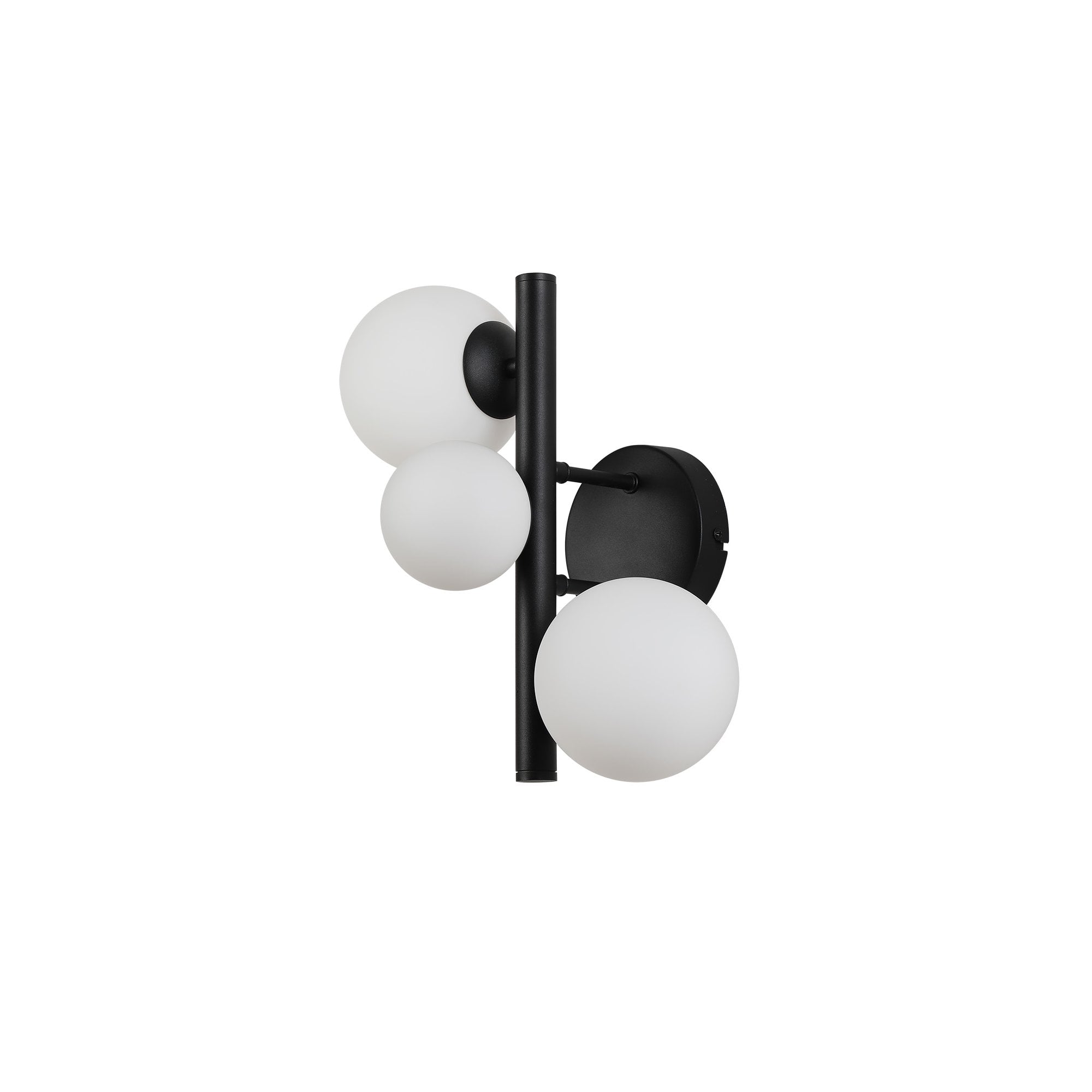 NL9045/OP9 Prague 3 Light Wall Light Satin Black Opal
