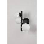 NL9045/OP9 Prague 3 Light Wall Light Satin Black Opal