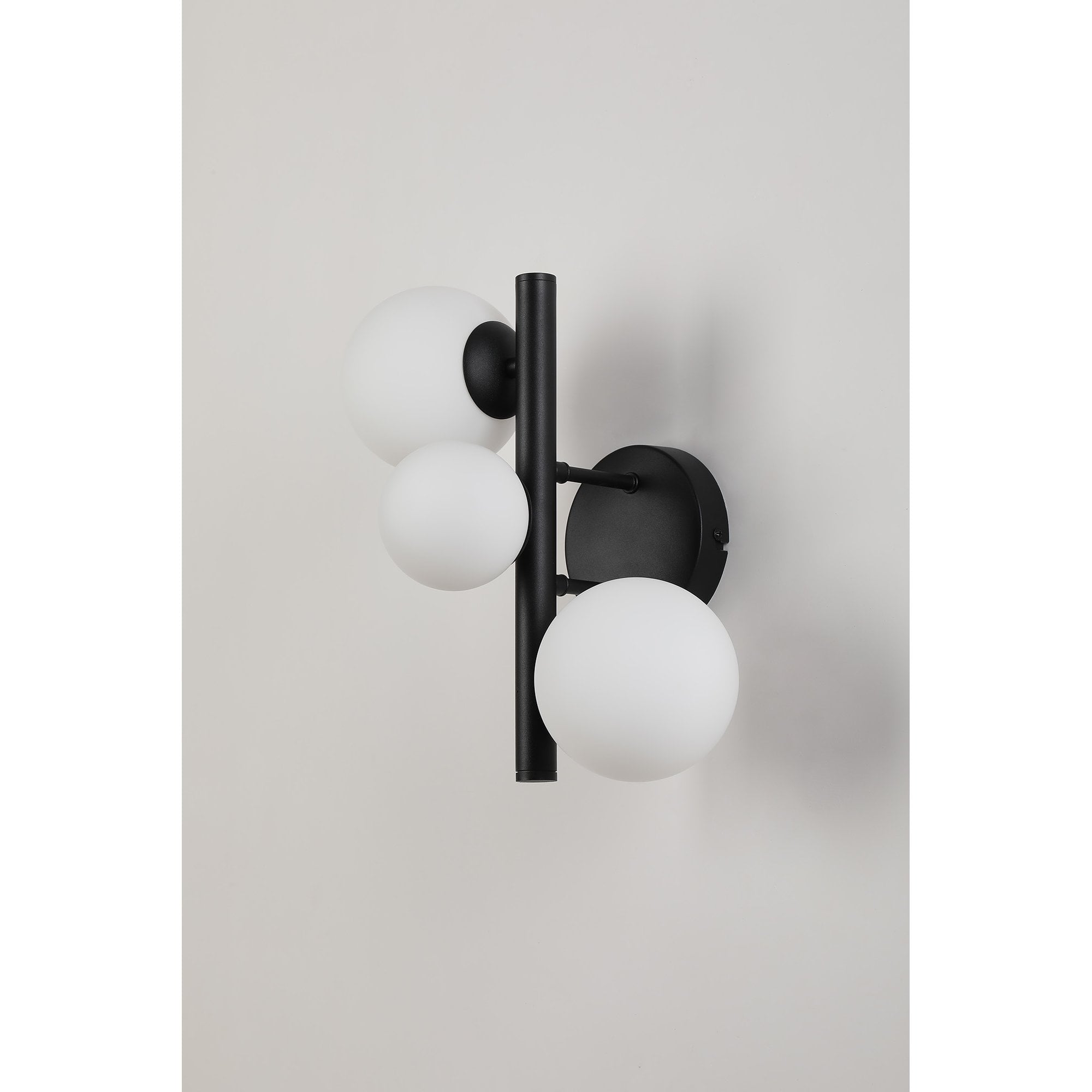 NL9045/OP9 Prague 3 Light Wall Light Satin Black Opal
