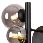 NL9045/SM9 Prague 3 Light Wall Light Satin Black Smoke Plated