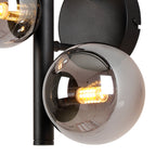 NL9045/SM9 Prague 3 Light Wall Light Satin Black Smoke Plated