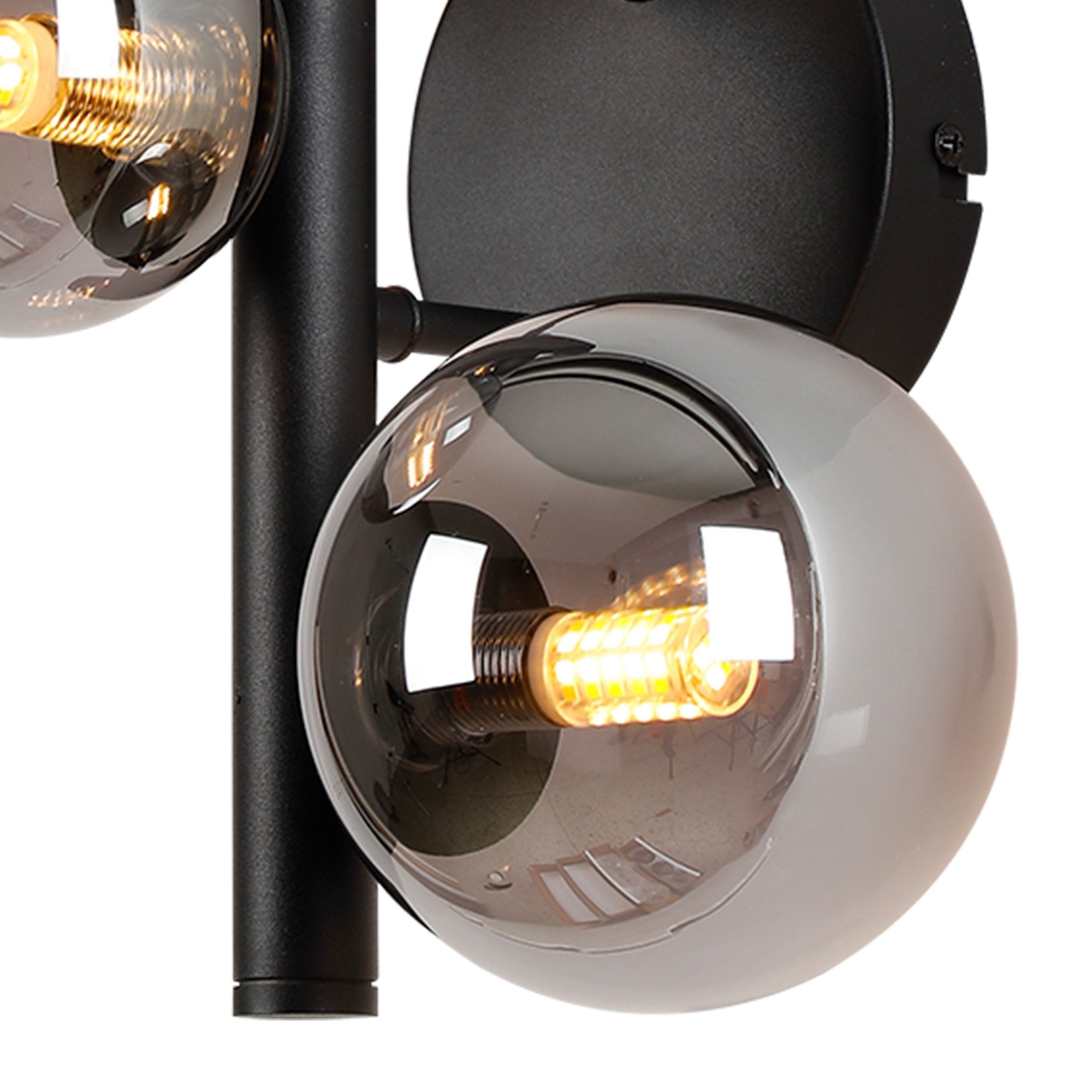 NL9045/SM9 Prague 3 Light Wall Light Satin Black Smoke Plated
