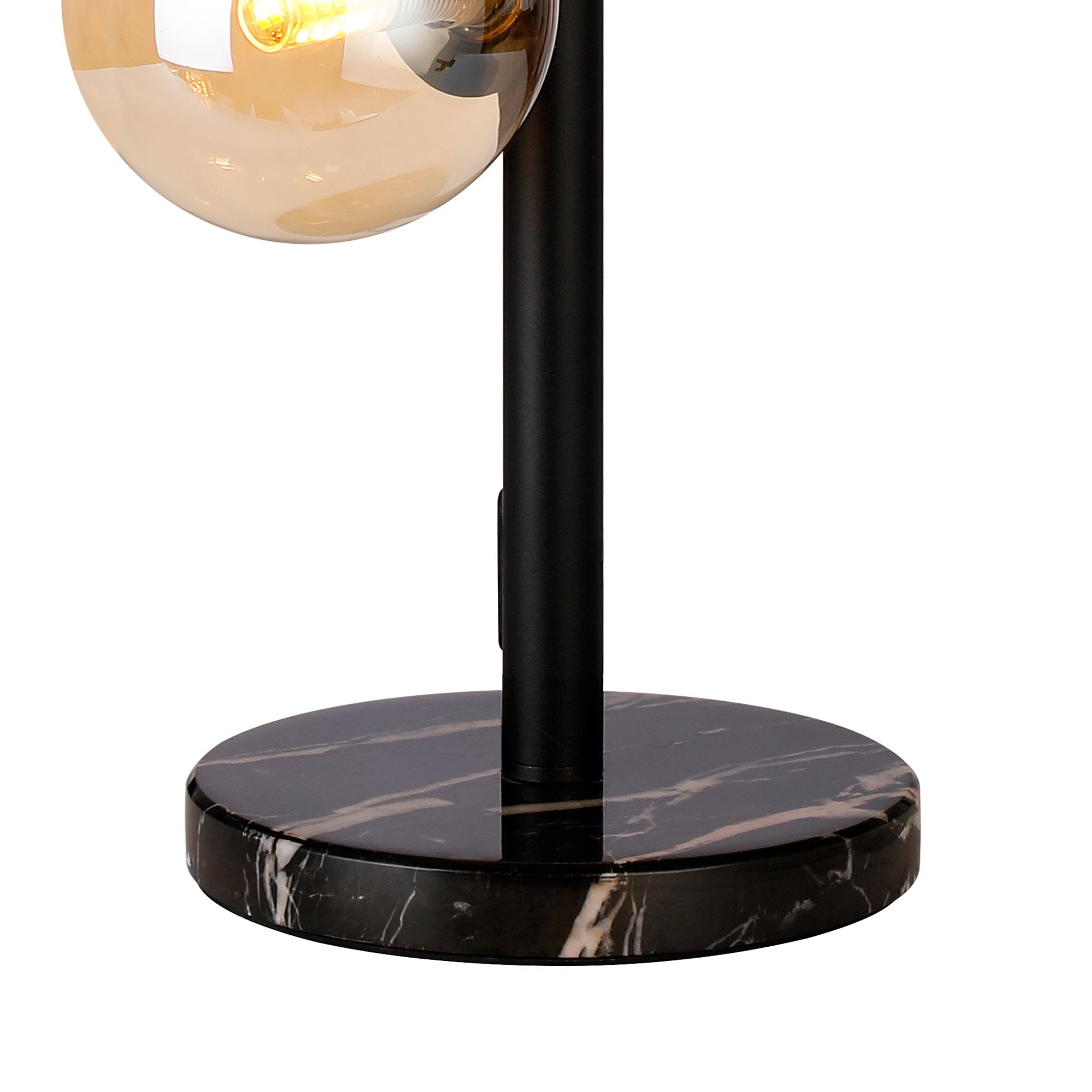 NL9047/AM9 Prague 4 Light Table Lamp Satin Black Amber Plated