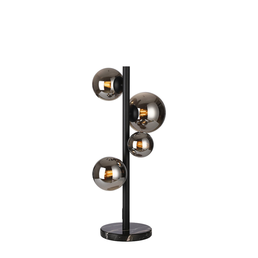 NL9047/CH9 Prague 4 Light Table Lamp Satin Black Chrome Plated