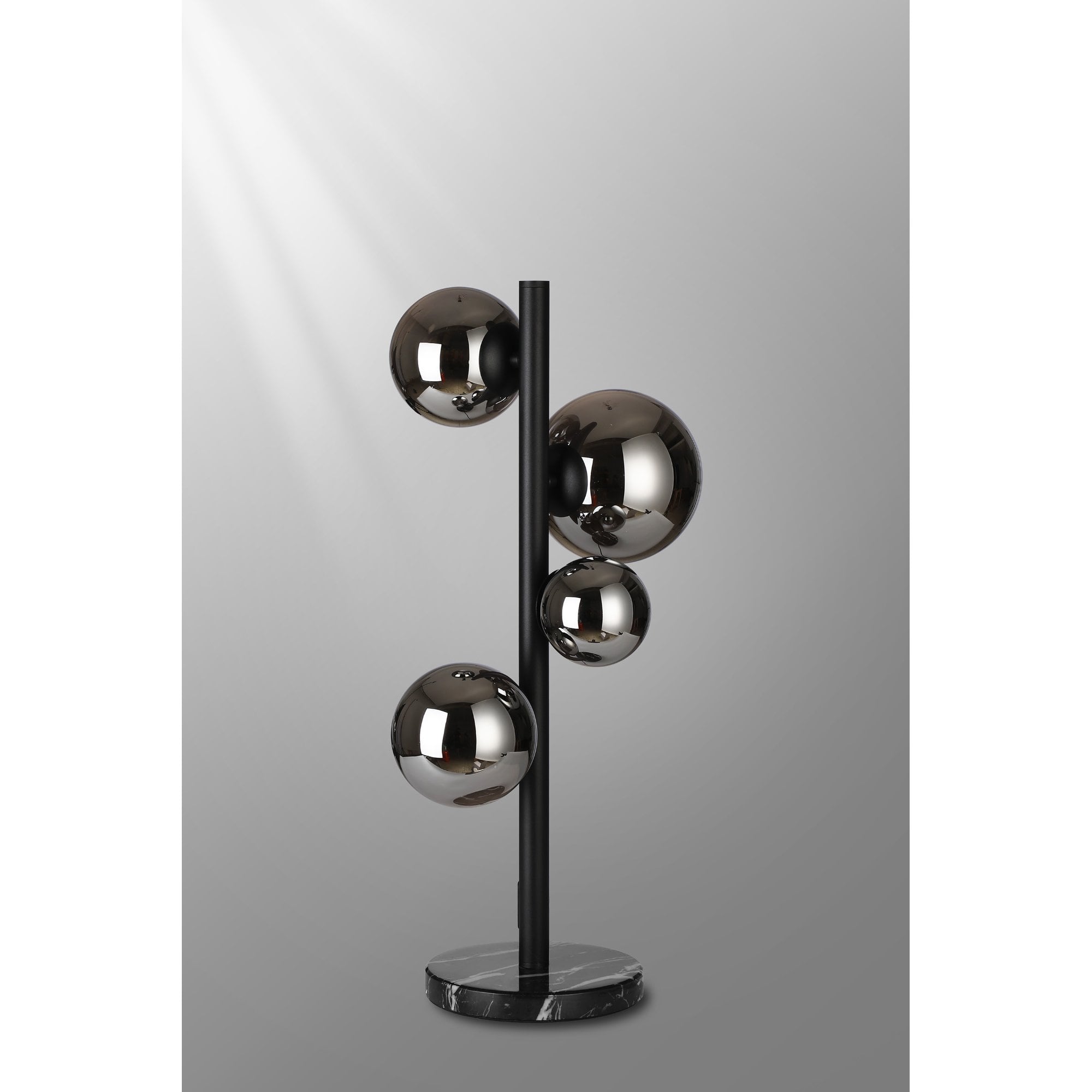 NL9047/CH9 Prague 4 Light Table Lamp Satin Black Chrome Plated