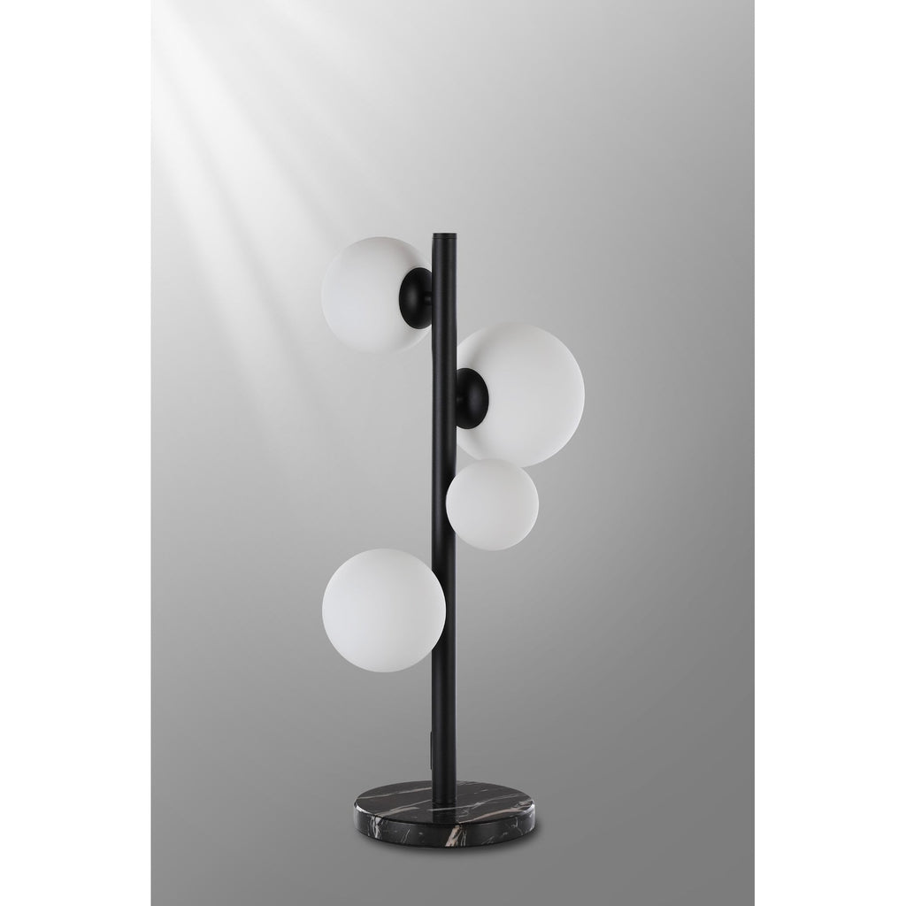 NL9047/OP9 Prague 4 Light Table Lamp Satin Black Opal