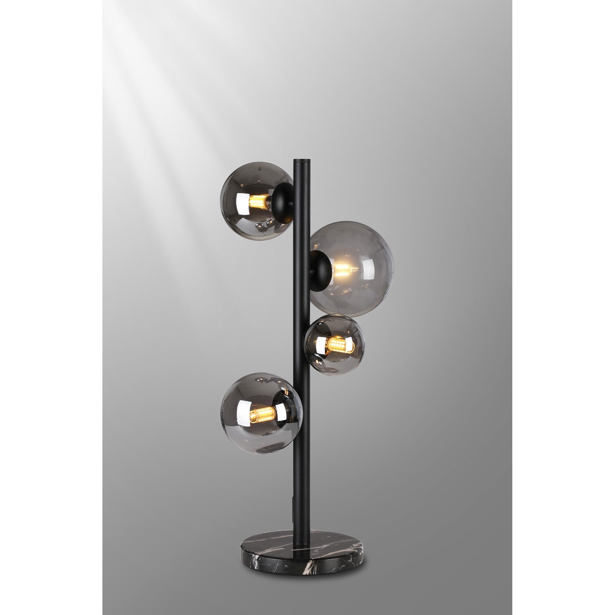 NL9047/SM9 Prague 4 Light Table Lamp Satin Black Smoke Plated