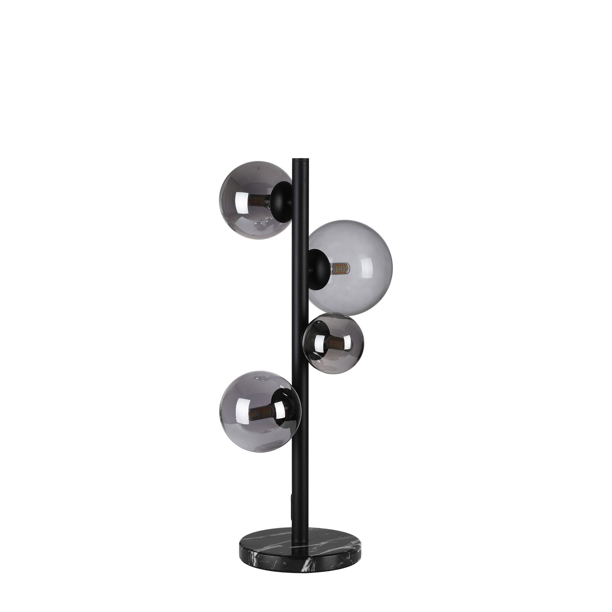 NL9047/SM9 Prague 4 Light Table Lamp Satin Black Smoke Plated