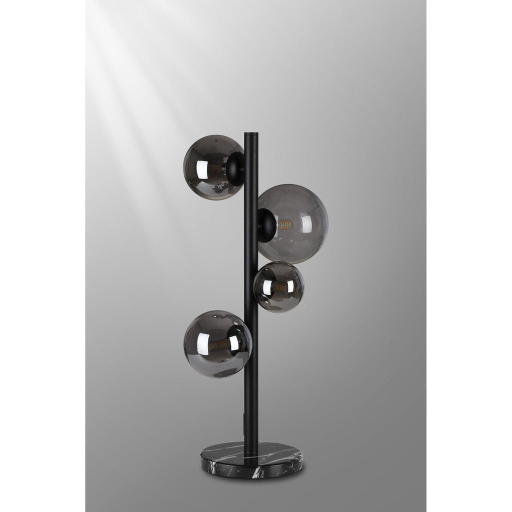 NL9047/SM9 Prague 4 Light Table Lamp Satin Black Smoke Plated