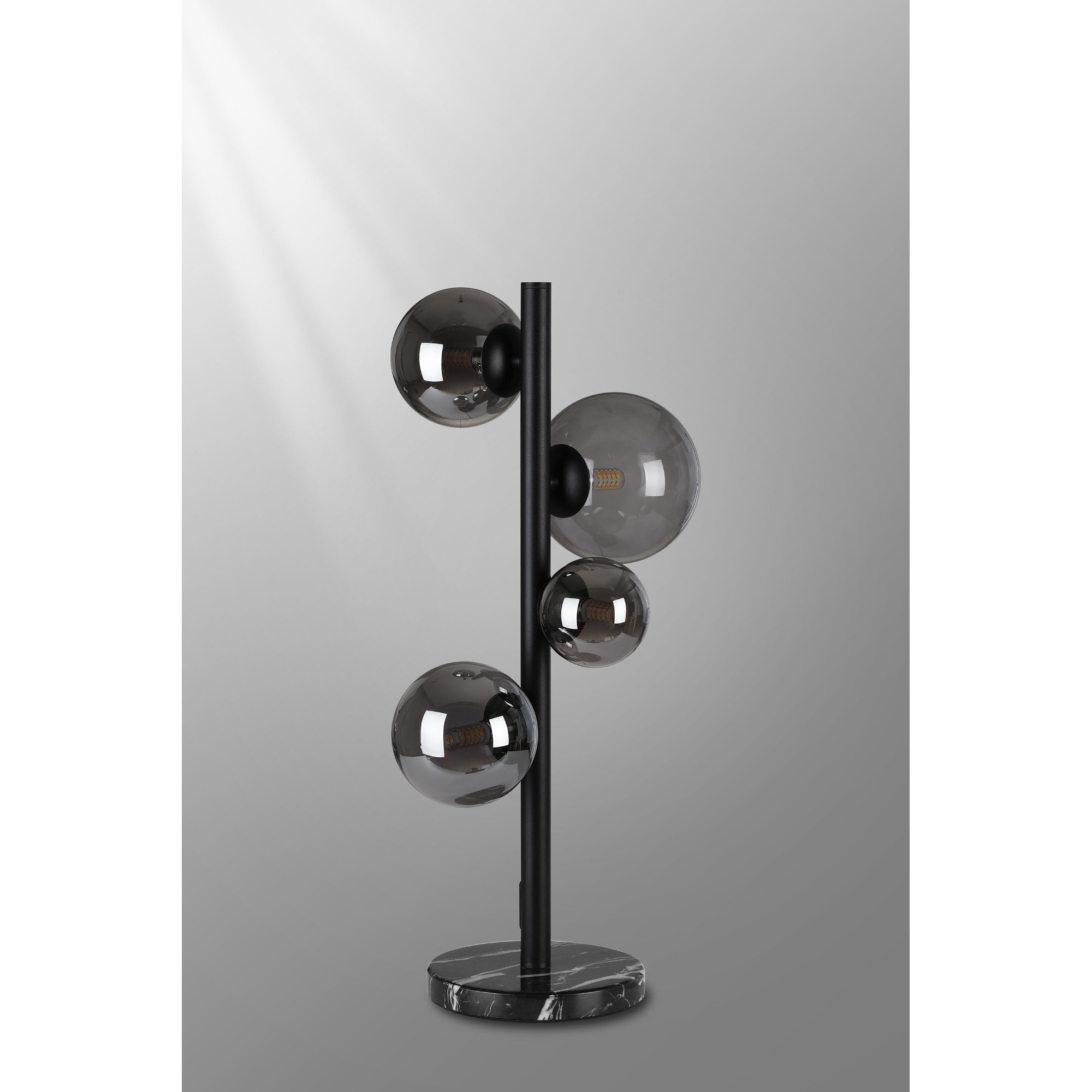 NL9047/SM9 Prague 4 Light Table Lamp Satin Black Smoke Plated