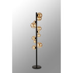 NL9048/AM9 Prague 11 Light Floor Lamp Satin Black Amber Plated