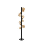 NL9048/AM9 Prague 11 Light Floor Lamp Satin Black Amber Plated