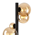 NL9048/AM9 Prague 11 Light Floor Lamp Satin Black Amber Plated