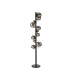 NL9048/CH9 Prague 11 Light Floor Lamp Satin Black Chrome Plated
