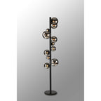 NL9048/CH9 Prague 11 Light Floor Lamp Satin Black Chrome Plated