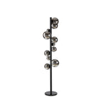 NL9048/CH9 Prague 11 Light Floor Lamp Satin Black Chrome Plated