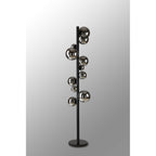 NL9048/CH9 Prague 11 Light Floor Lamp Satin Black Chrome Plated