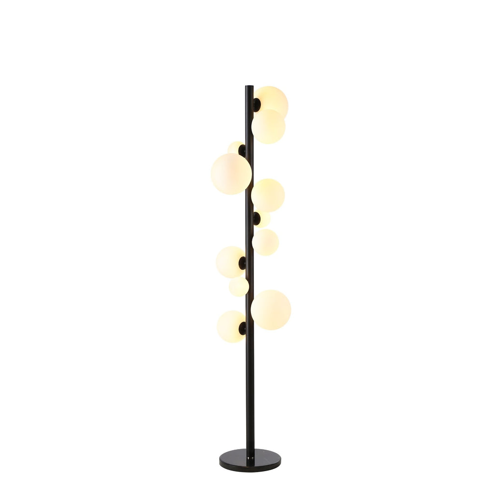 NL9048/OP9 Prague 11 Light Floor Lamp Satin Black Opal