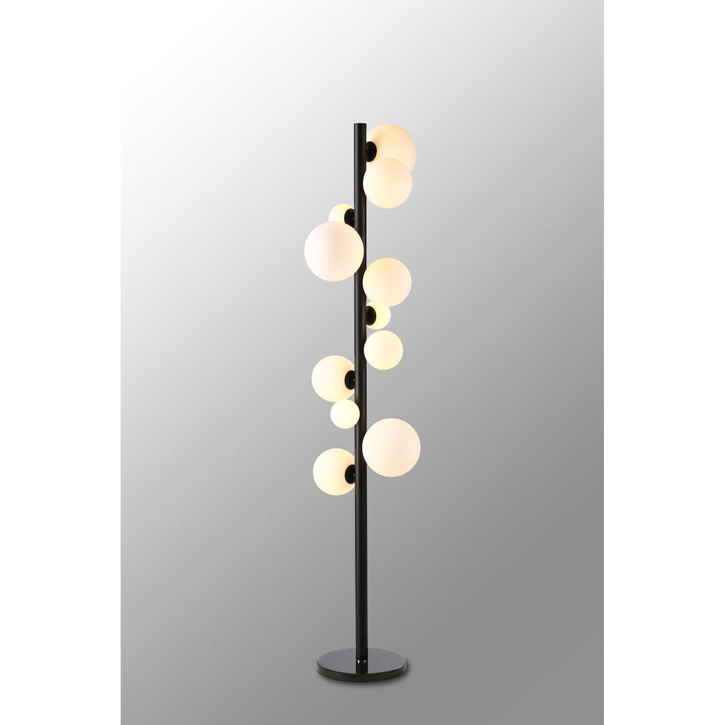 NL9048/OP9 Prague 11 Light Floor Lamp Satin Black Opal