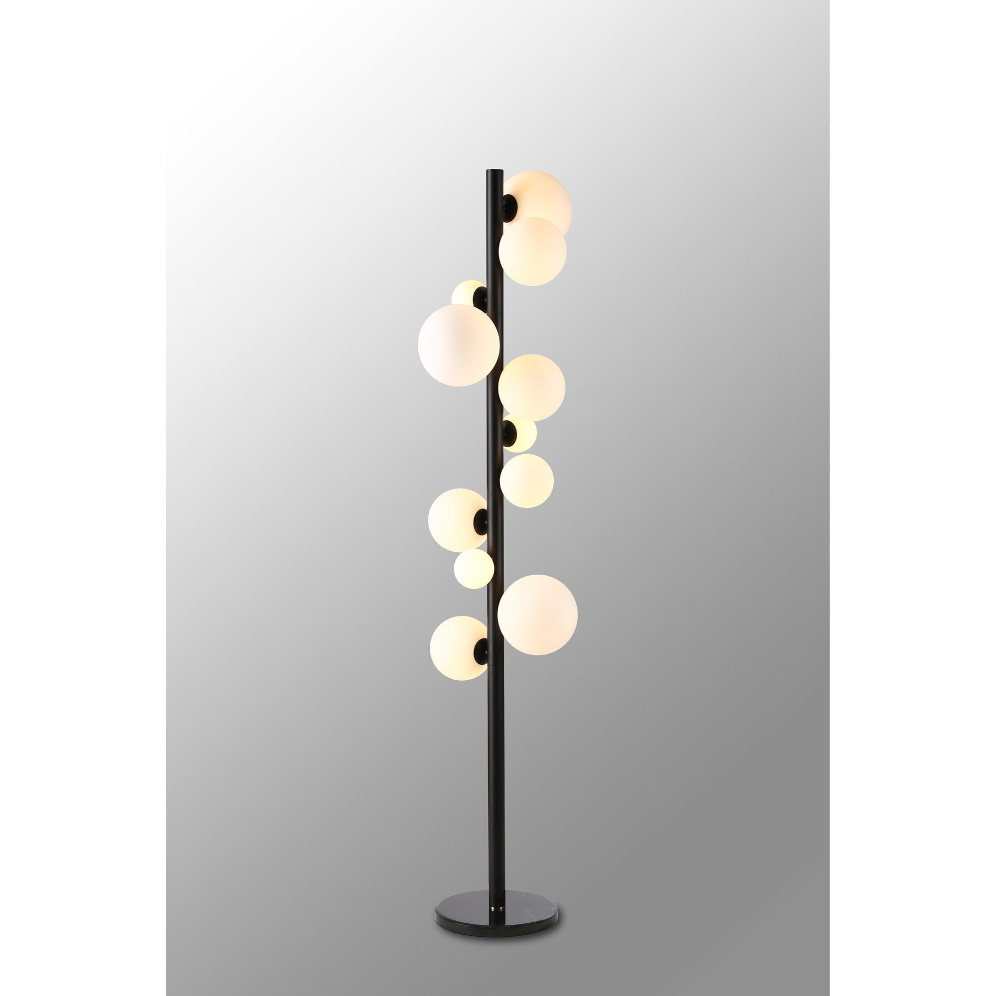 NL9048/OP9 Prague 11 Light Floor Lamp Satin Black Opal