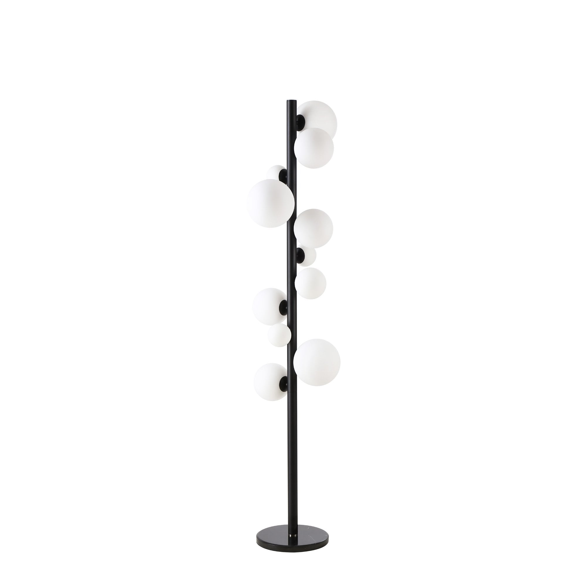 NL9048/OP9 Prague 11 Light Floor Lamp Satin Black Opal
