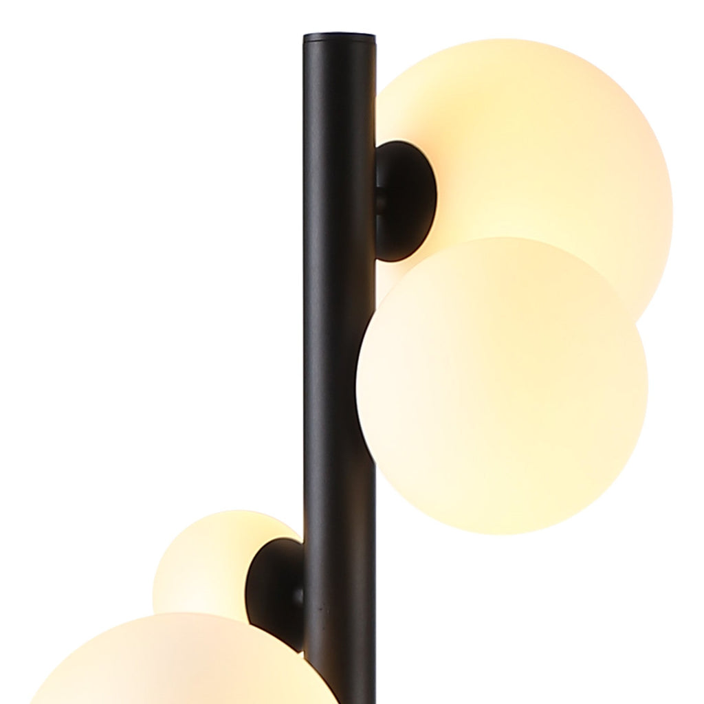 NL9048/OP9 Prague 11 Light Floor Lamp Satin Black Opal