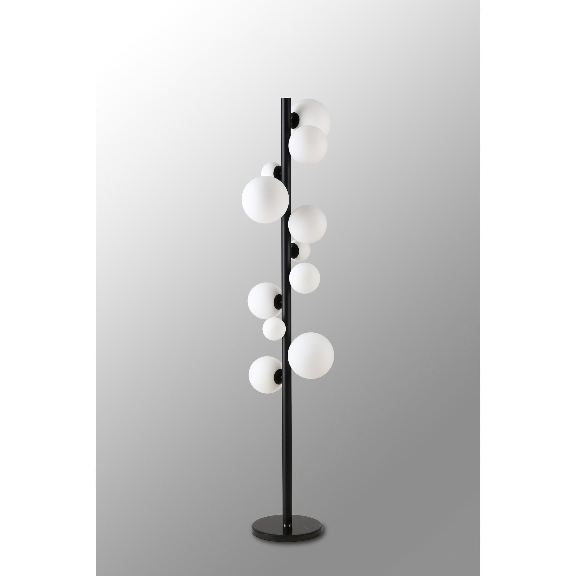 NL9048/OP9 Prague 11 Light Floor Lamp Satin Black Opal