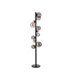 NL9048/SM9 Prague 11 Light Floor Lamp Satin Black Smoke Plated