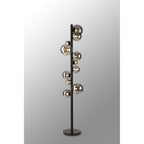 NL9048/SM9 Prague 11 Light Floor Lamp Satin Black Smoke Plated
