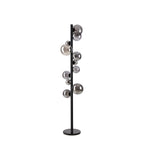 NL9048/SM9 Prague 11 Light Floor Lamp Satin Black Smoke Plated