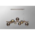NL9058/CH9 Prague 9 Light Linear Pendant Satin Nickel Chrome Plated