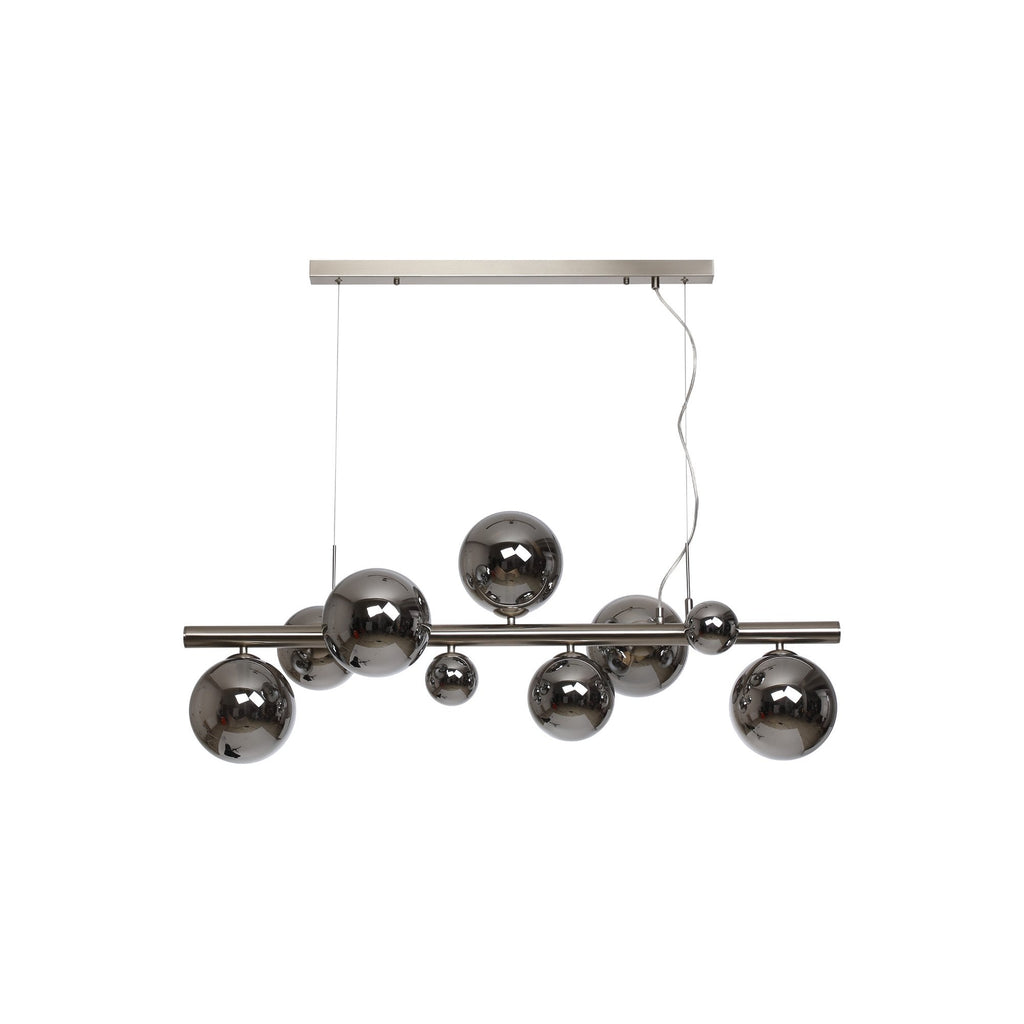 NL9058/CH9 Prague 9 Light Linear Pendant Satin Nickel Chrome Plated