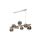 NL9058/CH9 Prague 9 Light Linear Pendant Satin Nickel Chrome Plated
