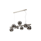 NL9058/CH9 Prague 9 Light Linear Pendant Satin Nickel Chrome Plated
