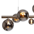 NL9058/CH9 Prague 9 Light Linear Pendant Satin Nickel Chrome Plated