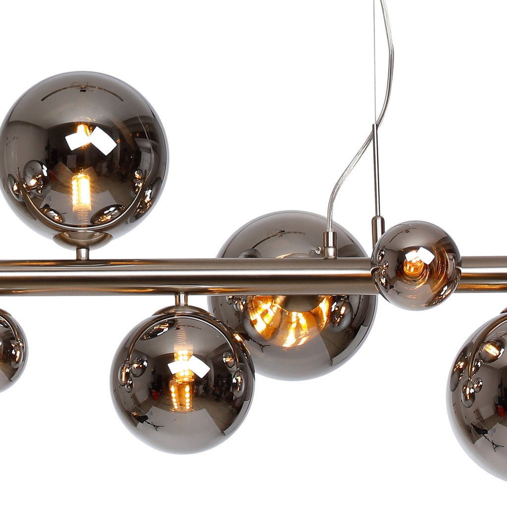 NL9058/CH9 Prague 9 Light Linear Pendant Satin Nickel Chrome Plated