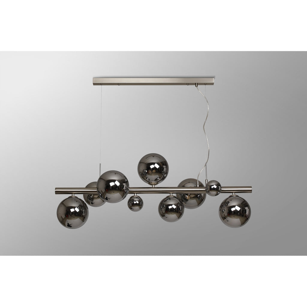 NL9058/CH9 Prague 9 Light Linear Pendant Satin Nickel Chrome Plated
