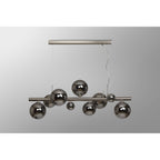 NL9058/CH9 Prague 9 Light Linear Pendant Satin Nickel Chrome Plated
