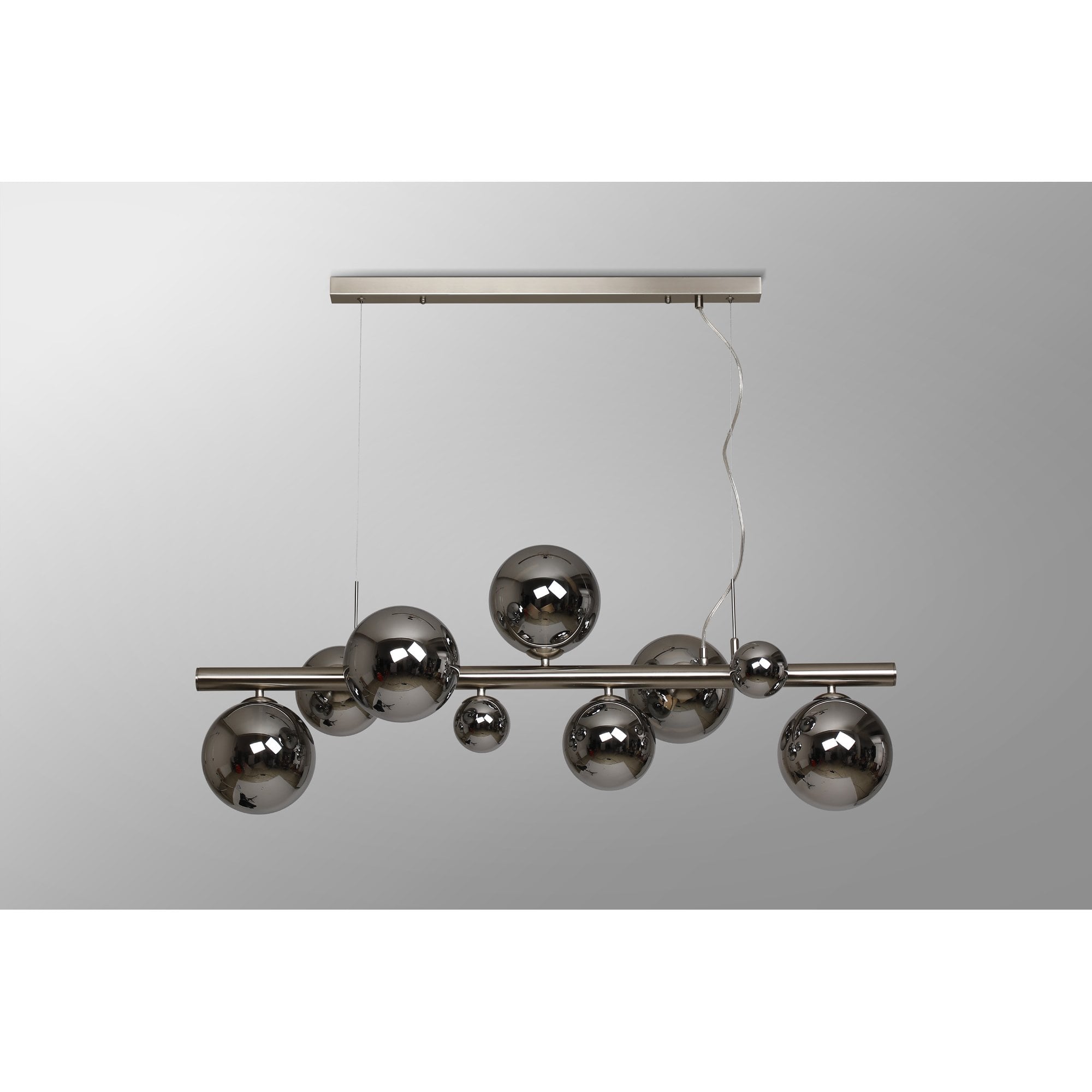 NL9058/CH9 Prague 9 Light Linear Pendant Satin Nickel Chrome Plated