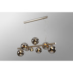 NL9058/CH9 Prague 9 Light Linear Pendant Satin Nickel Chrome Plated
