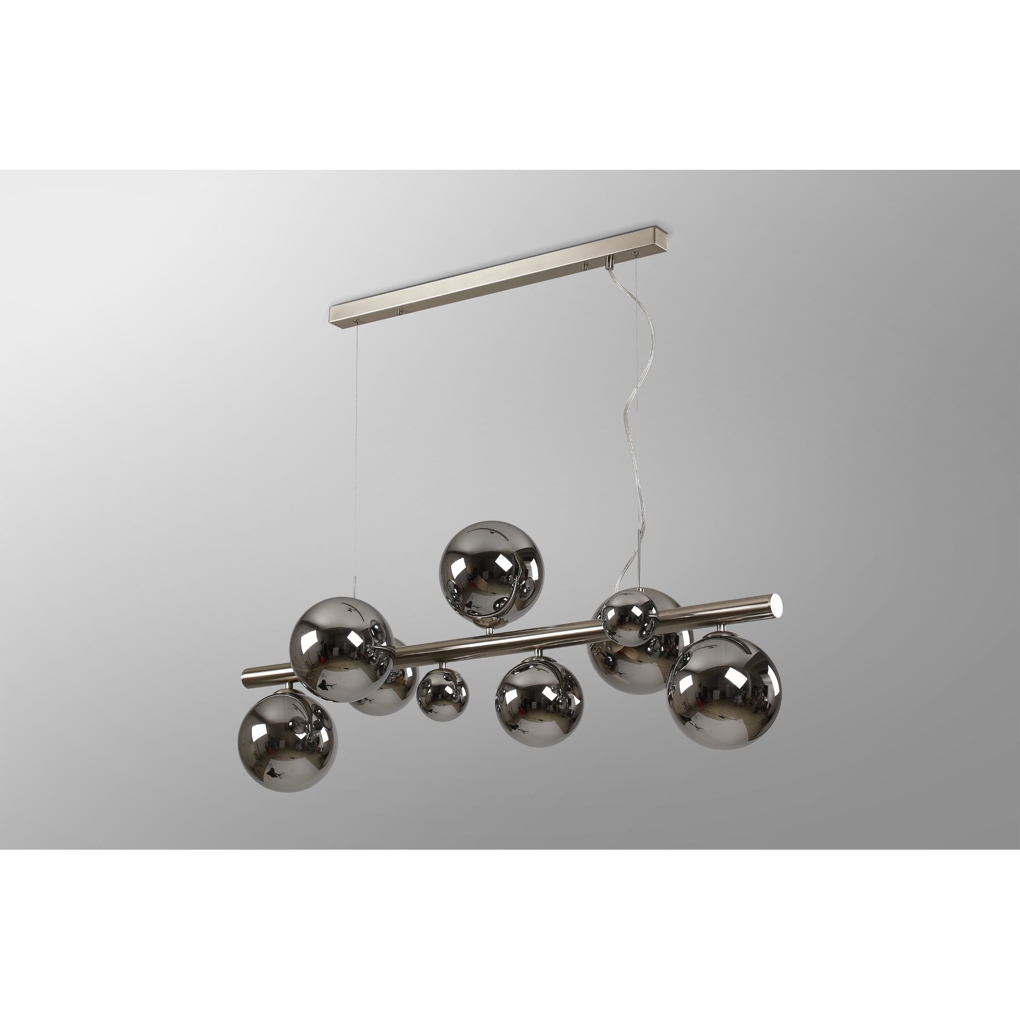 NL9058/CH9 Prague 9 Light Linear Pendant Satin Nickel Chrome Plated