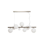 NL9058/OP9 Prague 9 Light Linear Pendant Satin Nickel Opal