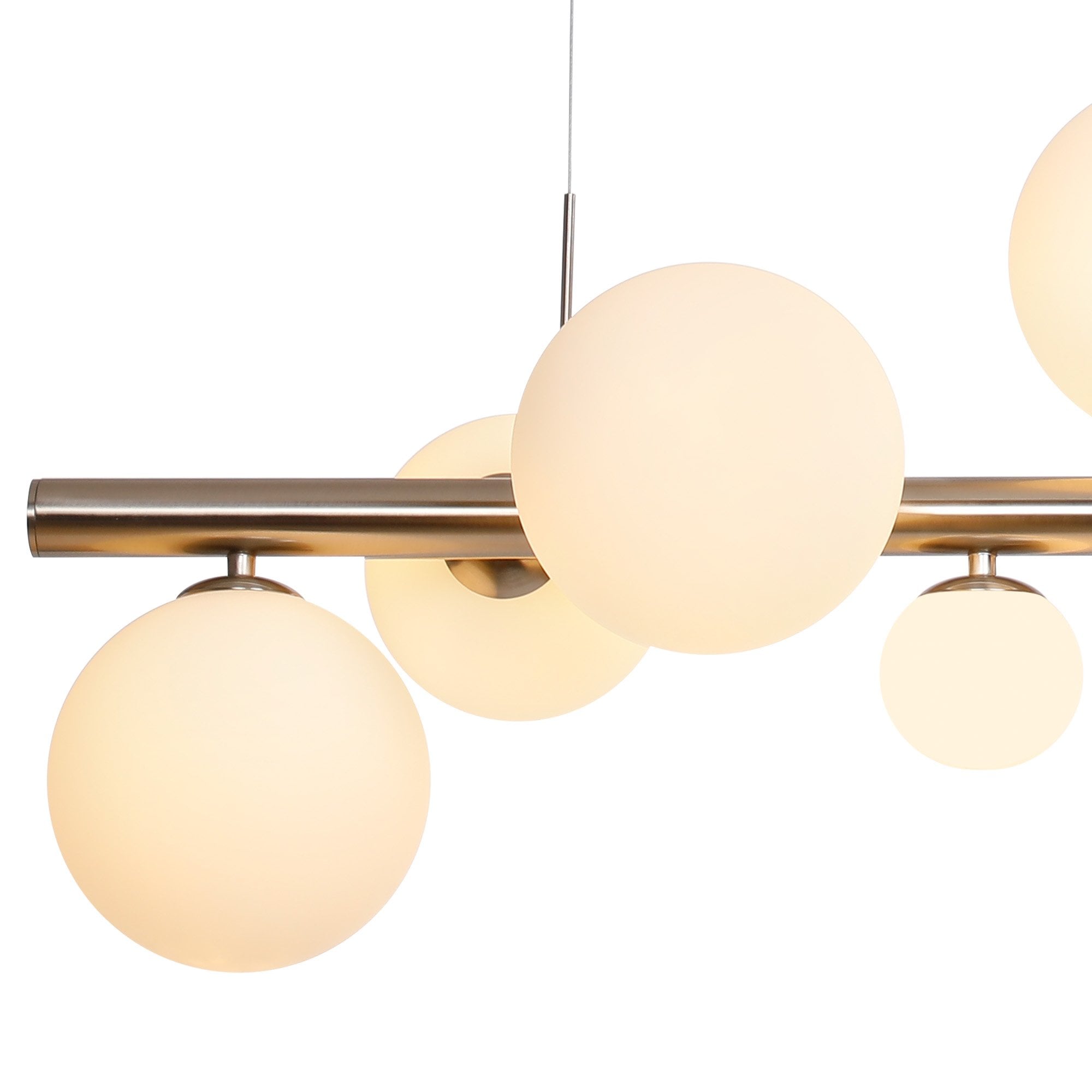NL9058/OP9 Prague 9 Light Linear Pendant Satin Nickel Opal