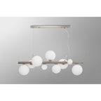 NL9058/OP9 Prague 9 Light Linear Pendant Satin Nickel Opal