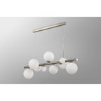 NL9058/OP9 Prague 9 Light Linear Pendant Satin Nickel Opal