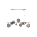 NL9058/SM9 Prague 9 Light Linear Pendant Satin Nickel Smoke Plated