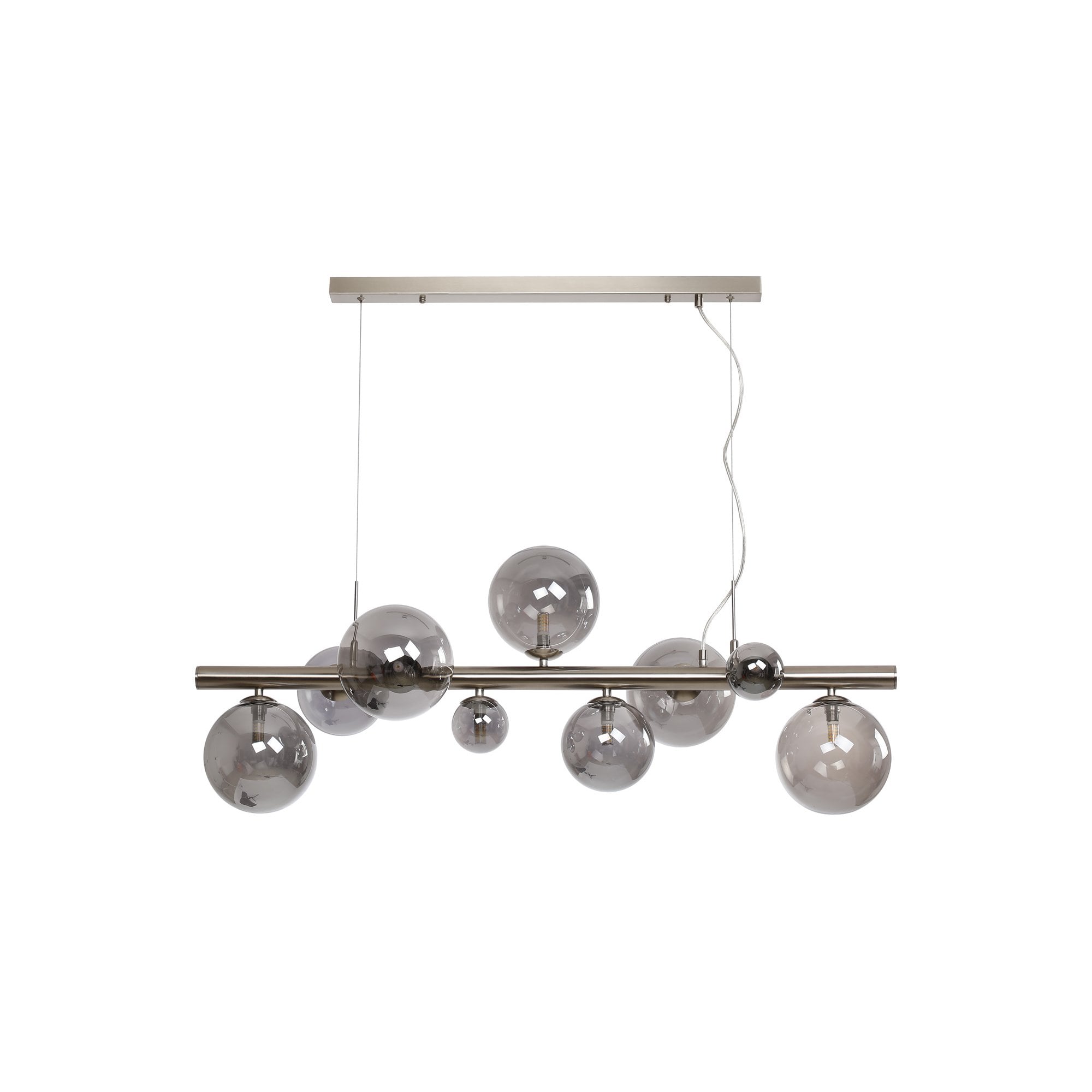 NL9058/SM9 Prague 9 Light Linear Pendant Satin Nickel Smoke Plated